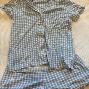 Roller Rabbit Light Blue Checkered Pajama Set